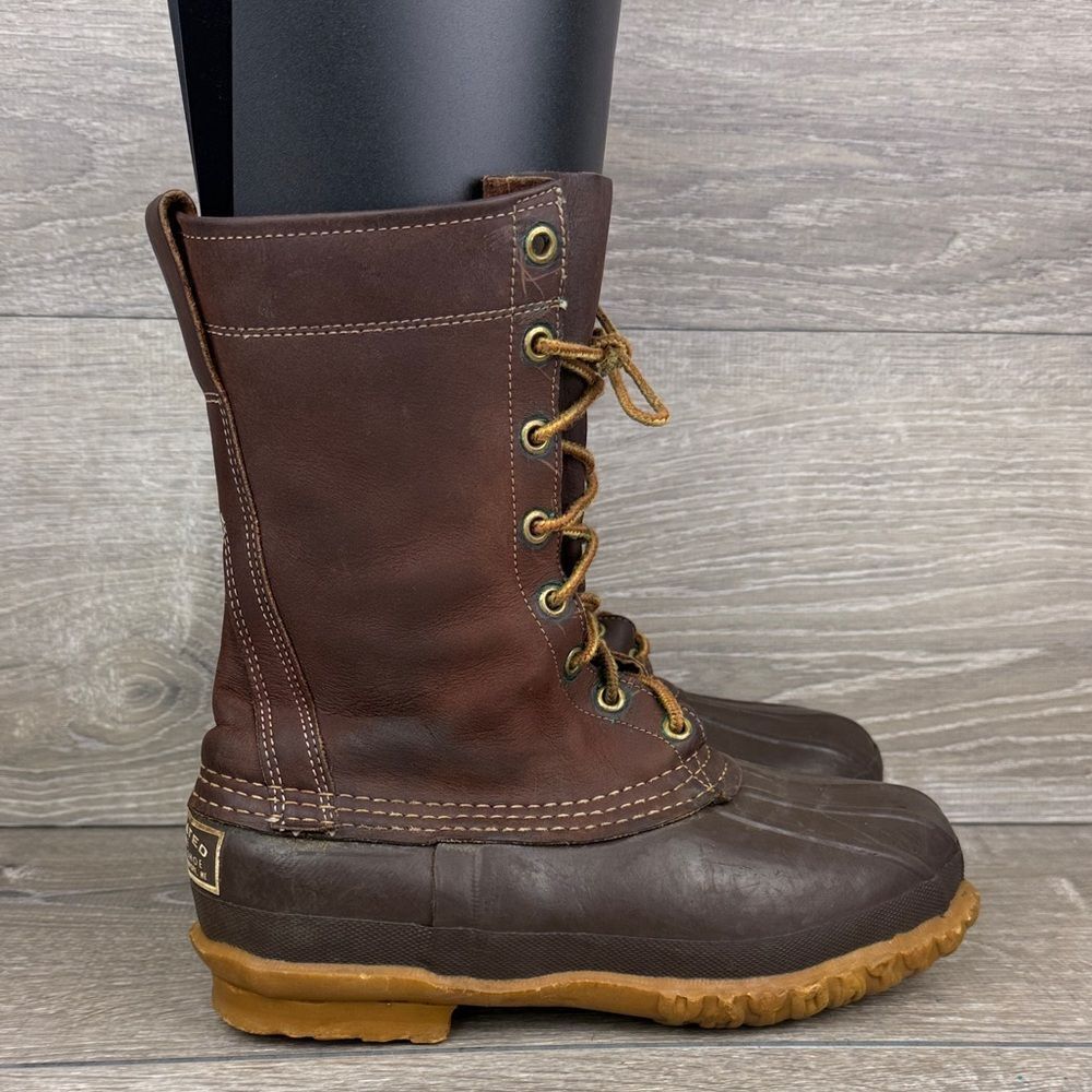 LL Bean Maine Hunting Shoe Women’s Sz 7D Brown Leather 8-Eye Lace Up  Duck Boots